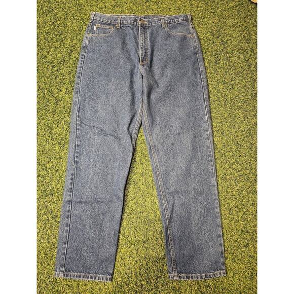 Carhartt Jeans Relaxed Fit Blue B17DST Men's 40 x 34 Dark Wash - Picture 1 of 8